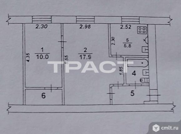 2-комнатная квартира 43,2 кв.м. Фото 17.