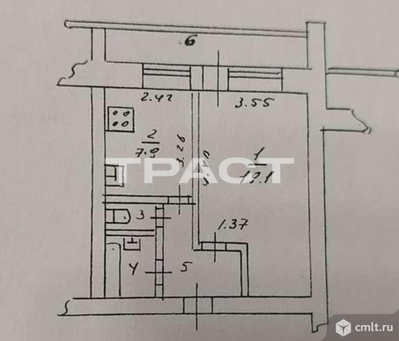 1-комнатная квартира 38,4 кв.м. Фото 14.