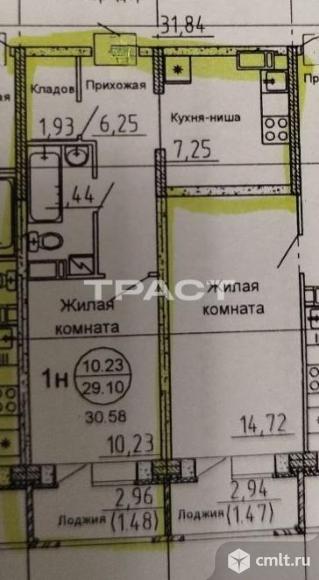 1-комнатная квартира 30,6 кв.м. Фото 11.