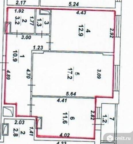 2-комнатная квартира 57,1 кв.м. Фото 19.