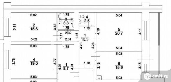 2-комнатная квартира 68,3 кв.м. Фото 17.