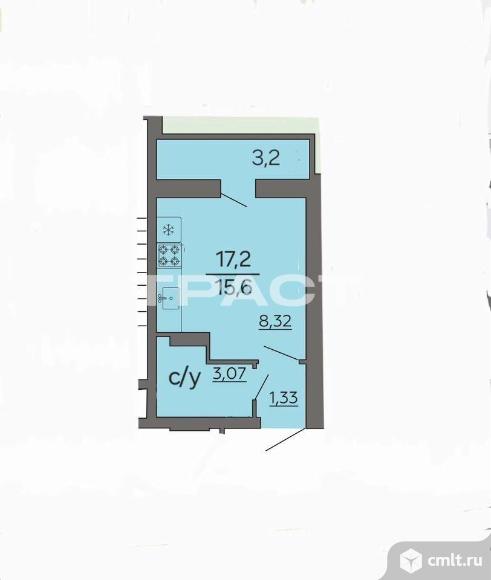 1-комнатная квартира 17,1 кв.м. Фото 16.