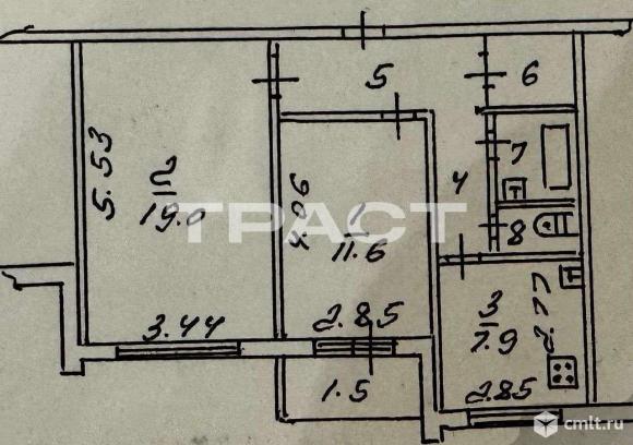 2-комнатная квартира 53,5 кв.м. Фото 5.