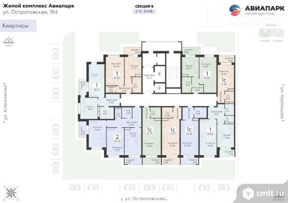 1-комнатная квартира 24,51 кв.м. Фото 1.