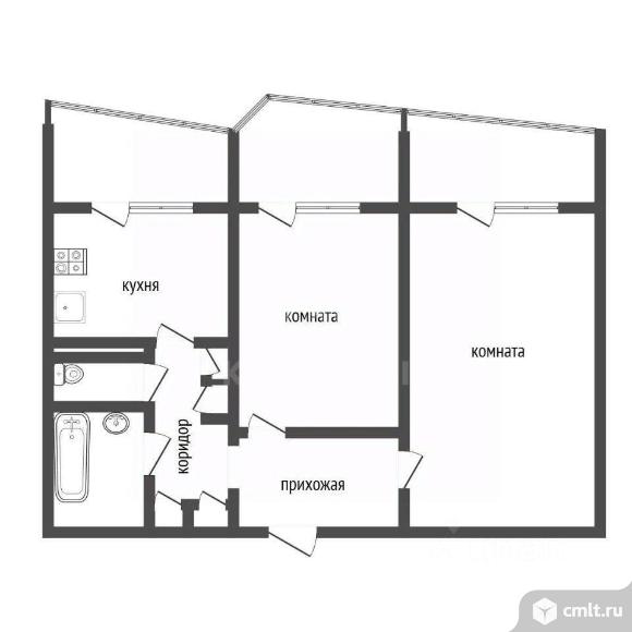 2-комнатная квартира 56,1 кв.м. Фото 14.