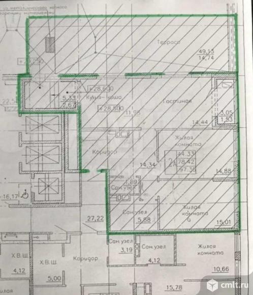 2-комнатная квартира 78,3 кв.м. Фото 20.