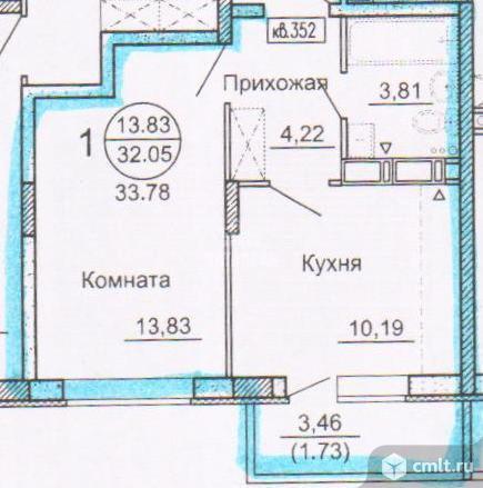 1-комнатная квартира 32 кв.м. Фото 5.