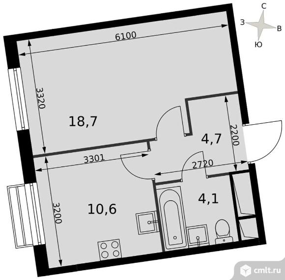 Продам 1-комн. квартиру 38.1 кв.м.. Фото 1.