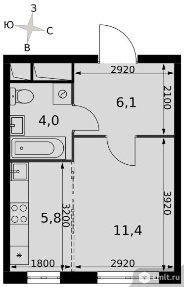 Продается студия 27.3 кв.м.. Фото 1.