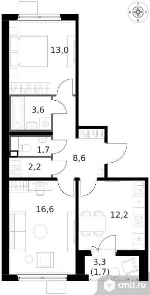 Продам 2-комн. квартиру 59.4 кв.м.. Фото 1.