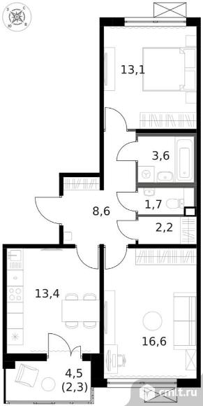 Продам 2-комн. квартиру 61.4 кв.м.. Фото 1.