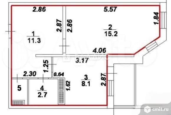 1-комнатная квартира 41 кв.м. Фото 1.