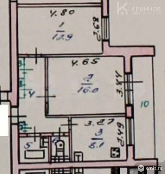 2-комнатная квартира 50,5 кв.м. Фото 1.