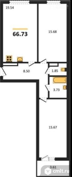 2-комнатная квартира 66,7 кв.м. Фото 1.