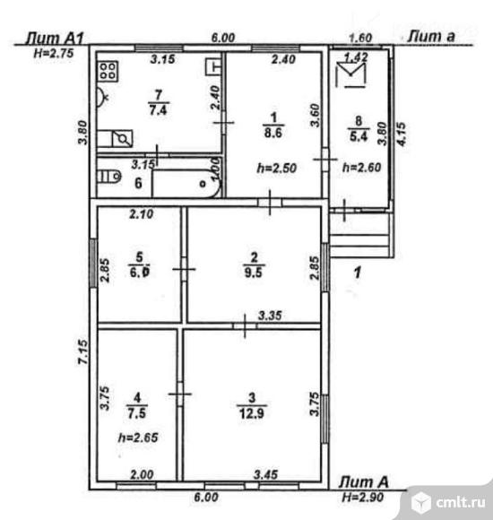 Дом 60,9 кв.м. Фото 1.