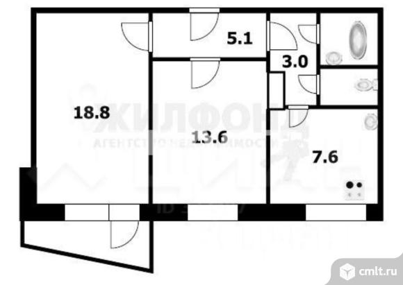 2-комнатная квартира 52,6 кв.м. Фото 18.
