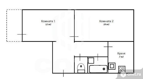 2-комнатная квартира 54,2 кв.м. Фото 14.