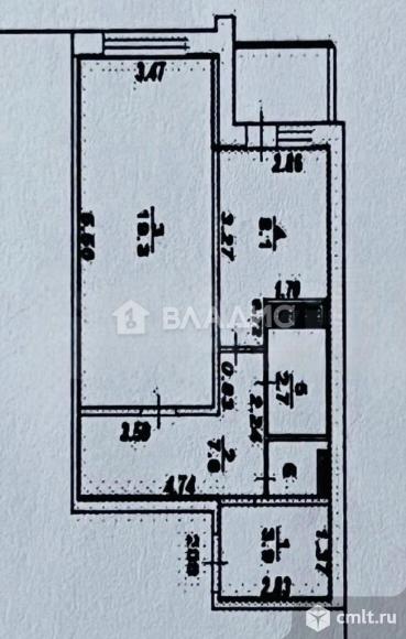 1-комнатная квартира 42,9 кв.м. Фото 14.