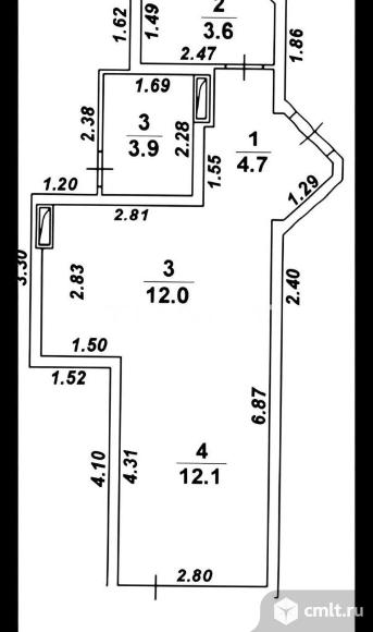 1-комнатная квартира 32,4 кв.м. Фото 6.