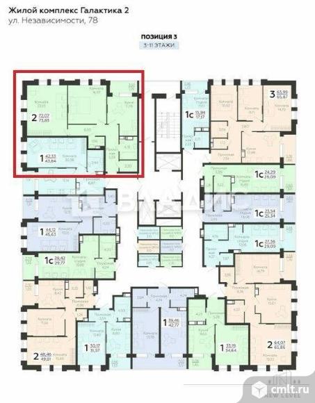 2-комнатная квартира 72 кв.м. Фото 19.