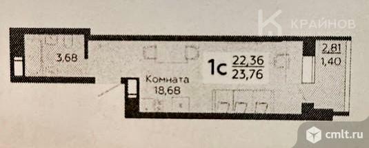 1-комнатная квартира 22,2 кв.м. Фото 1.