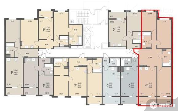 3-комнатная квартира 95,45 кв.м. Фото 16.
