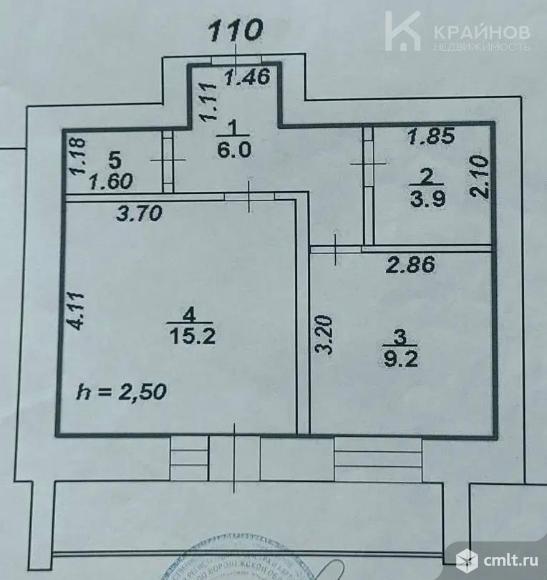 1-комнатная квартира 36,2 кв.м. Фото 1.