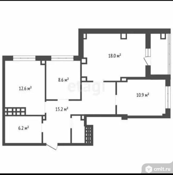 3-комнатная квартира 72,7 кв.м. Фото 19.