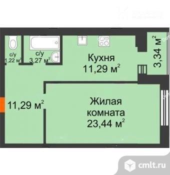 1-комнатная квартира 51,1 кв.м. Фото 1.