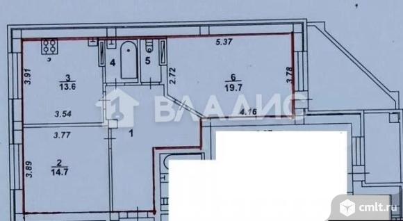 2-комнатная квартира 69,1 кв.м. Фото 11.