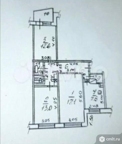 3-комнатная квартира 64,3 кв.м. Фото 11.