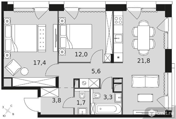 Продам 3-комн. квартиру 66.2 кв.м.. Фото 1.