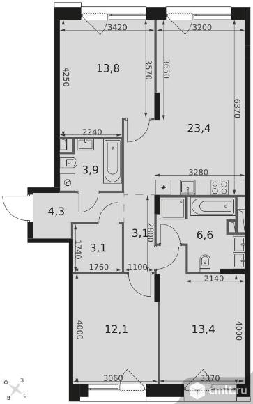 Продам 3-комн. квартиру 84.3 кв.м.. Фото 1.