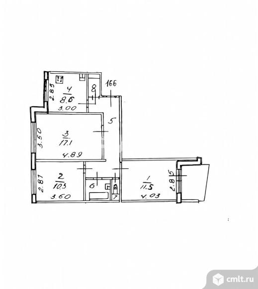 3-комнатная квартира 63,4 кв.м. Фото 13.