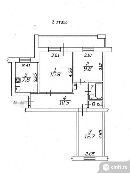 3-комнатная квартира 61,2 кв.м. Фото 18.