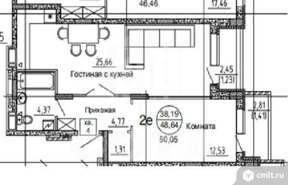 2-комнатная квартира 48,4 кв.м. Фото 16.