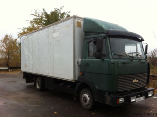 маз зубренок 5 тонн, длинна 6,3 метра, 37 кубических метров, изотермический фургон. Загрузка задняя