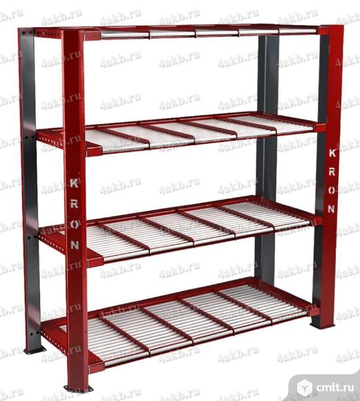 Роликовый стеллаж для АКБ, 4 яруса, до 20 АКБ. Фото 1.