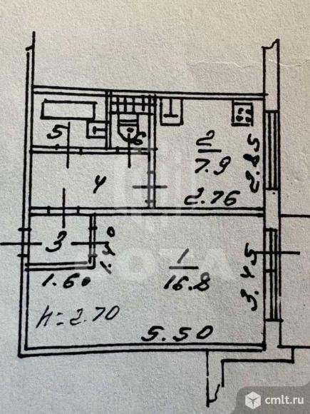 1-комнатная квартира 33,8 кв.м. Фото 14.