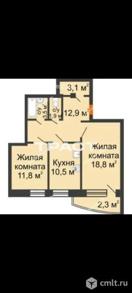 2-комнатная квартира 64,8 кв.м. Фото 15.