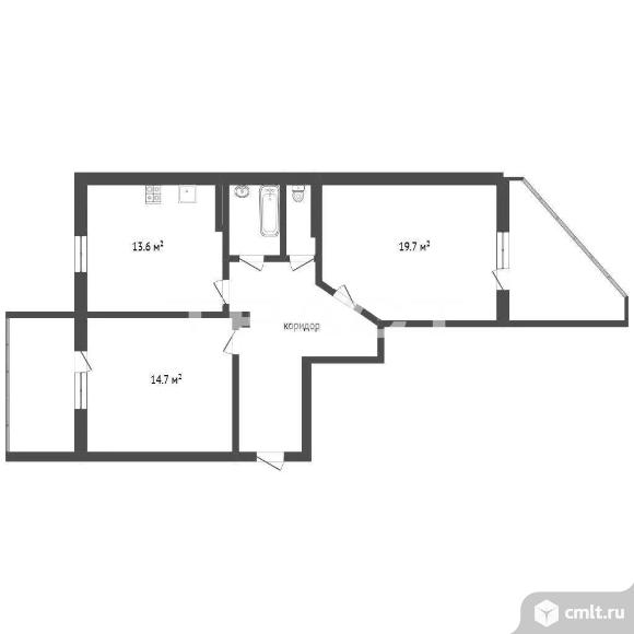2-комнатная квартира 69,1 кв.м. Фото 11.