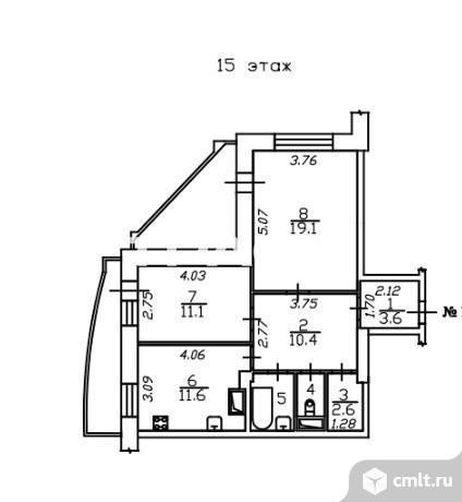 2-комнатная квартира 64,5 кв.м. Фото 1.