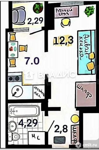 1-комнатная квартира 29 кв.м. Фото 15.
