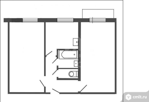 2-комнатная квартира 47 кв.м. Фото 1.