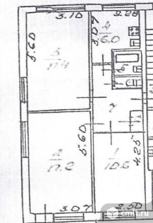 3-комнатная квартира 61,3 кв.м. Фото 1.