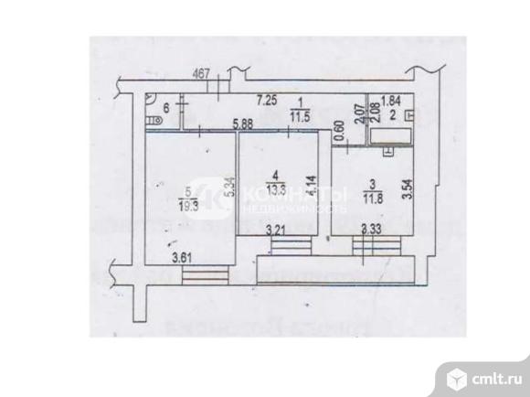 2-комнатная квартира 61,9 кв.м. Фото 18.