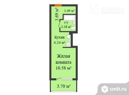 1-комнатная квартира 27,4 кв.м. Фото 1.