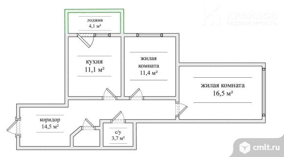 2-комнатная квартира 58,3 кв.м. Фото 1.