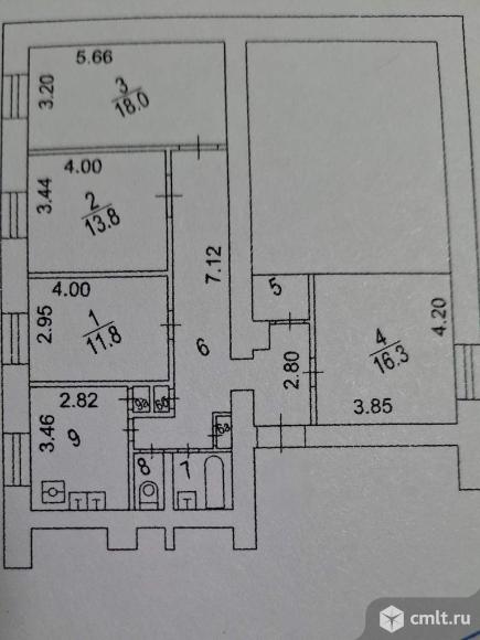 Продам 4-комн. квартиру 96 кв.м.. Фото 1.
