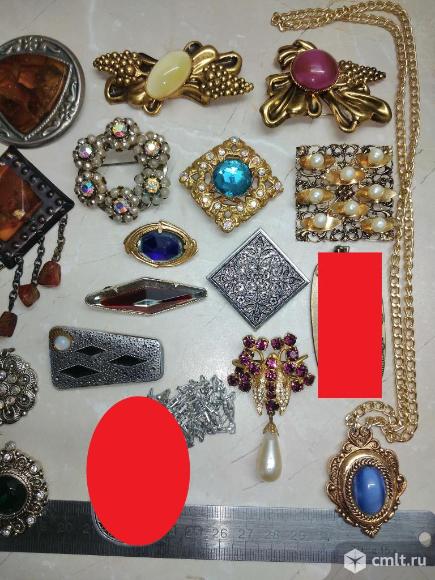 Броши, кулон времён ЧССР. СССР. Винтаж. Янтарь. Рекорд. Фото 9.